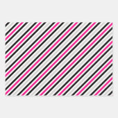 グレーピンクのジオメトリフラッシュストライプ ラッピングペーパーシート (正面3)