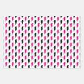 グレーピンクのジオメトリフラッシュストライプ ラッピングペーパーシート (正面2)