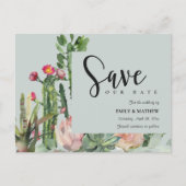 グレーピンクのフローラ砂漠のCACTI動物の日付を保存 案内ポストカード (正面)