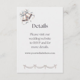 グレーピンクのベル詳細 招待状挿入用 エンクロージャーカード