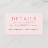 グレーピンクの手描きワイルドフラワー結婚の詳細 エンクロージャーカード (正面)