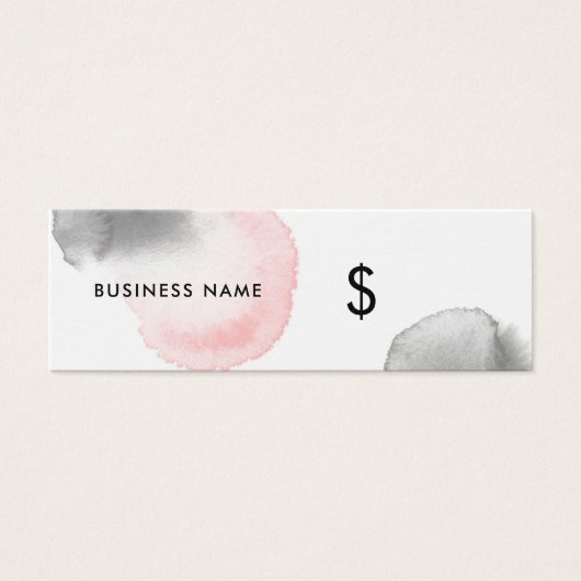 グレーピンクの水の色スプラッシュホワイト価格モダンラベル (正面)