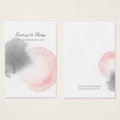 グレーピンクの水彩背景イヤリングカード (正面&裏面)