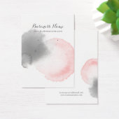 グレーピンクの水彩背景イヤリングカード (デスク)