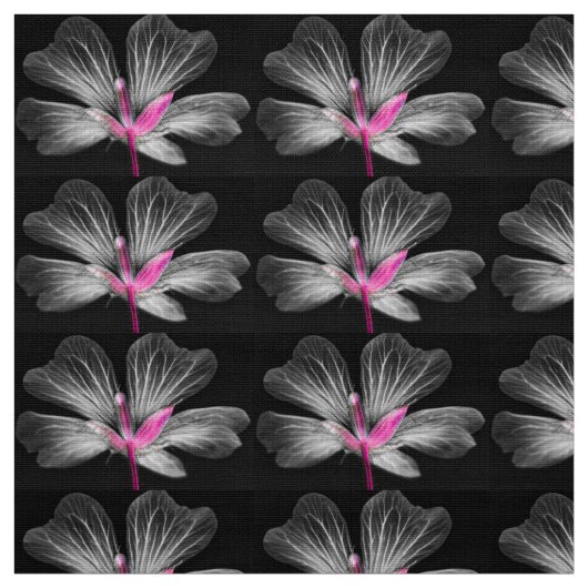 グレーピンクの花 ファブリック (見本)
