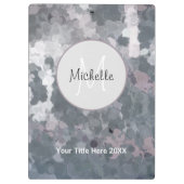 グレーピンクサークルモダントレンディーモノグラム クリップボード (裏面)