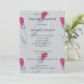 グレーピンクフラワーズブライダルシャワー 招待状 (スタンド正面)
