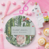 グレーピンクフローラデザートカッティ動物相ブライダルシャワー ペーパープレート (パーティー)