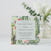 グレーピンクフローラデザートカッティ動物相婚約 招待状 (スタンド正面)