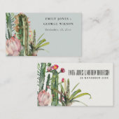 グレーピンクフローラデザートカッティ結婚の座席表 名刺 (正面/裏面)