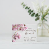 グレーピンクモダンクマザーズデイブランチ招待状 エンクロージャーカード (スタンド正面)