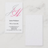 グレーピンクレッドモノグラムプレーン名刺 名刺 (正面/裏面)