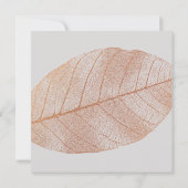 グレーピンクローズ金ゴールドリーフバースデーパーティー 招待状 (裏面)