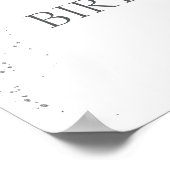 グレーピンク雪の冬1st誕生日ウェルカムフォト ポスター (角)