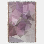 グレーピンク、紫色のポリゴンパターン。 スローブランケット (正面縦)