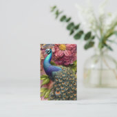 グレーピーコックアートウォーターカラー 名刺 (スタンド正面)