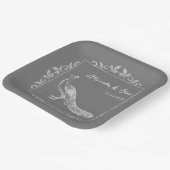 グレーピーコックフローリッシュウェディングシャワー紙プレート ペーパープレート (傾斜あり)