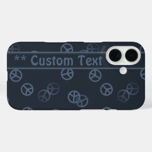 グレーピースサインパターンカスタム文字 iPhone 16ケース