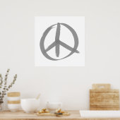 グレーピースサイン ポスター (キッチン)