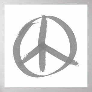 グレーピースサイン ポスター