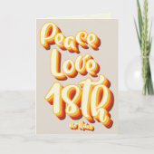 グレーピースラブレトログルーヴィー18ハッピーバースデー カード (正面)