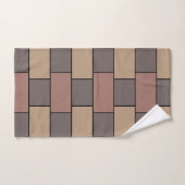 グレーピーチピンクのレンガの壁 バスタオルセット (ハンドタオル)