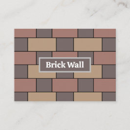 グレーピーチピンクのレンガの壁 名刺