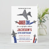 グレーファイタージェット誕生日招待状 招待状 (スタンド正面)