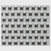 グレーファッションドの古いタイプライター ラッピングペーパー (フラット)