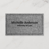 グレーファブリックテクスチャ |黒縁ど 名刺 (正面)
