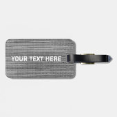 グレーファブリックラゲッジタグ – カスタム文字 ラゲッジタグ (裏面横)