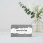 グレーファブリックリネン材 名刺 (スタンド正面)