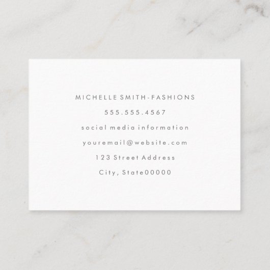 グレーファンシーフォントミニマル 名刺 (裏面)