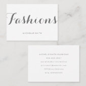 グレーファンシーフォントミニマル 名刺 (正面/裏面)