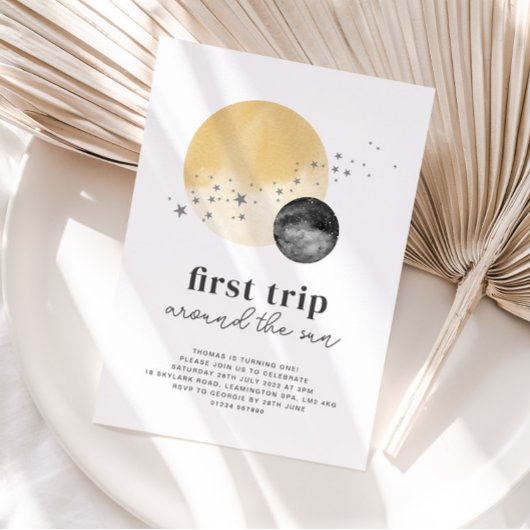 グレーファーストトリップザのまわりにサン誕生日招待状 招待状