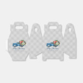 グレーファームハウスプレイドヴィンテージブルートラッククリスマス フェイバーボックス (折り畳みなし)