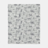 グレーファームハウス フリースブランケット (正面)