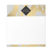 グレーフェイクのエッジ金ゴールドブラシストローク ノートパッド (正面)