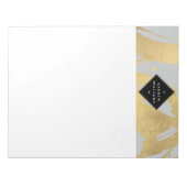 グレーフェイクのエッジ金ゴールドブラシストローク ノートパッド (正面)