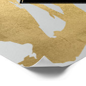 グレーフェイクのエッジ金ゴールドブラシストローク ポスター (角)