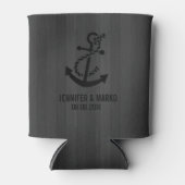 グレーフェイクウッドストライプいかり 缶クーラー (正面)