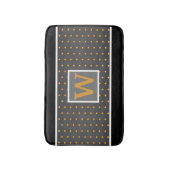 グレーフェイクグラデーションの金ゴールド水玉模様 バスマット (正面縦)