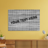 グレーフェイクファブリックカスタム文字キャンバス印刷 キャンバスプリント (インサイチュ (リビング))