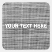 グレーフェイクファブリックカスタム文字シール スクエアシール (正面)