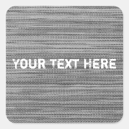 グレーフェイクファブリックカスタム文字シール スクエアシール (正面)