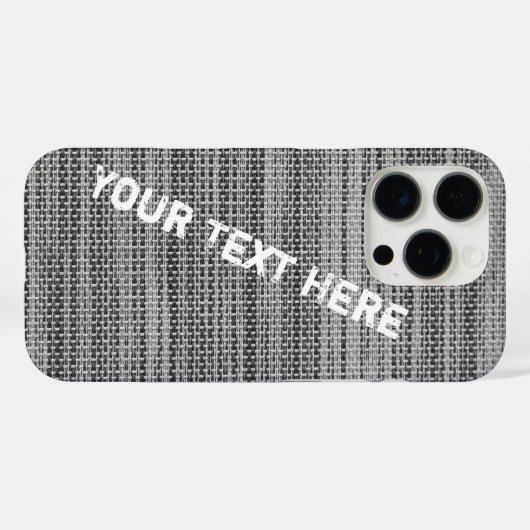 グレーフェイクファブリックカスタム文字名iPhoneケース Case-Mate iPhoneケース (裏面 (横))