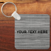グレーフェイクファブリックキーチカスタムェイン文字 キーホルダー (正面)