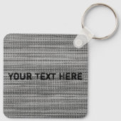 グレーフェイクファブリックキーチカスタムェイン文字 キーホルダー (裏面)