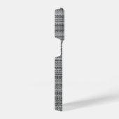 グレーフェイクファブリックiPhoneケースとカスタム文字 iPhoneケース (右側面)