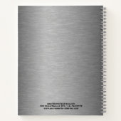 グレーフェイクブラシ仕上げスチールテクスチャ ノートブック (裏面)